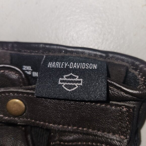 Harley-Davidson Mens Black Leather Riding Gloves 2XL - Picture 4 of 9